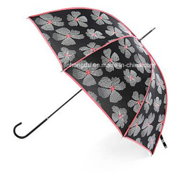 Beautiful Flower Printing Cover Straight Rain and Sun Umbrella (YSC0009)